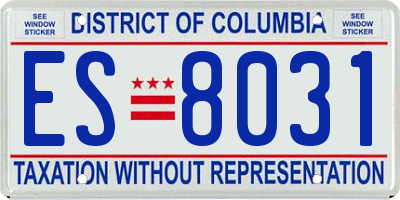 DC license plate ES8031