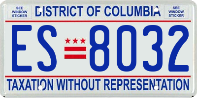 DC license plate ES8032