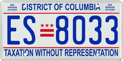 DC license plate ES8033