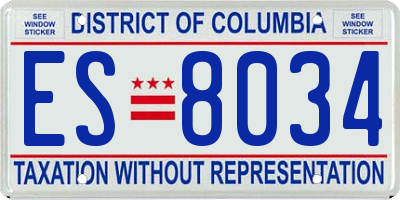 DC license plate ES8034