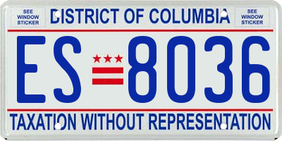 DC license plate ES8036