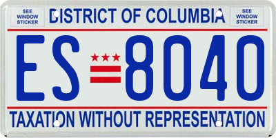 DC license plate ES8040