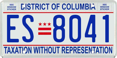 DC license plate ES8041