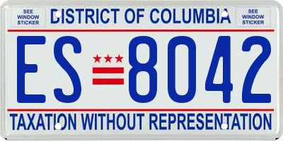 DC license plate ES8042