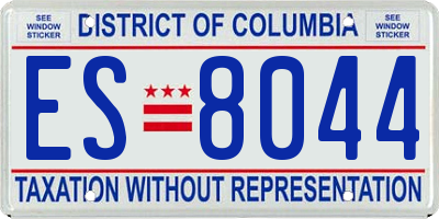 DC license plate ES8044
