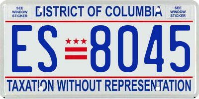 DC license plate ES8045