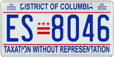 DC license plate ES8046
