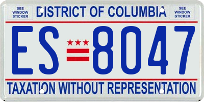 DC license plate ES8047