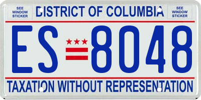 DC license plate ES8048
