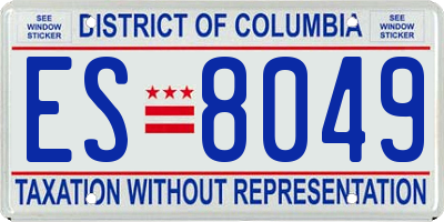 DC license plate ES8049