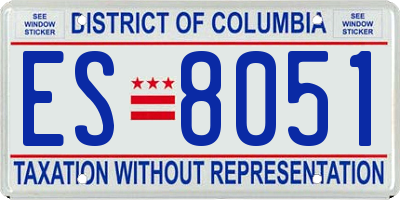 DC license plate ES8051