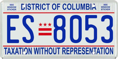 DC license plate ES8053
