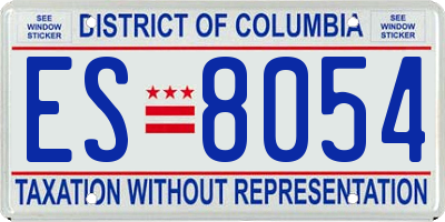 DC license plate ES8054