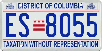 DC license plate ES8055