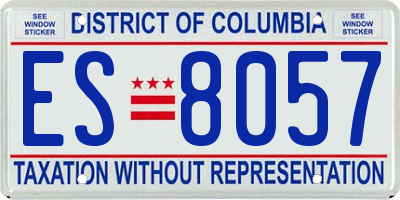 DC license plate ES8057