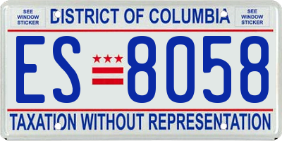 DC license plate ES8058