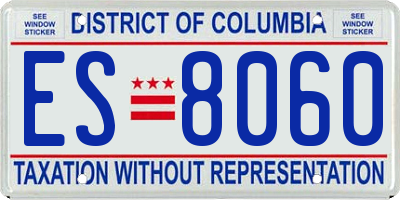 DC license plate ES8060