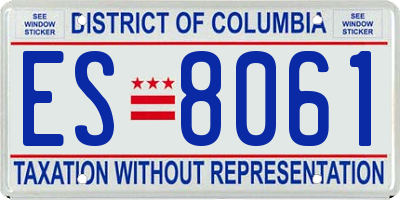 DC license plate ES8061