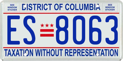 DC license plate ES8063