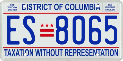 DC license plate ES8065