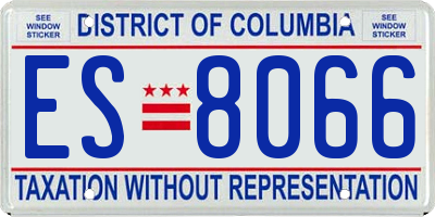 DC license plate ES8066