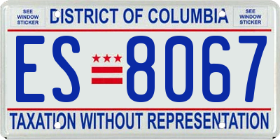 DC license plate ES8067