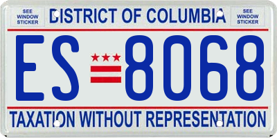 DC license plate ES8068