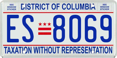DC license plate ES8069