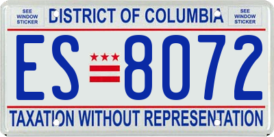 DC license plate ES8072