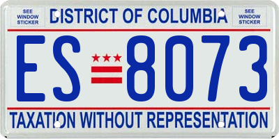 DC license plate ES8073