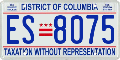 DC license plate ES8075