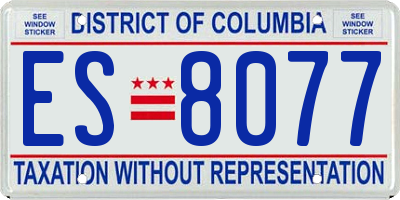 DC license plate ES8077