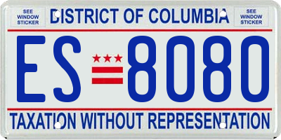 DC license plate ES8080