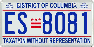 DC license plate ES8081
