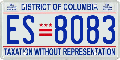 DC license plate ES8083