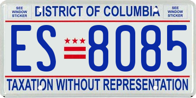 DC license plate ES8085