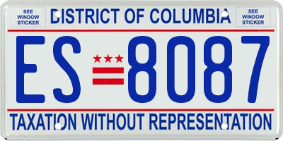 DC license plate ES8087