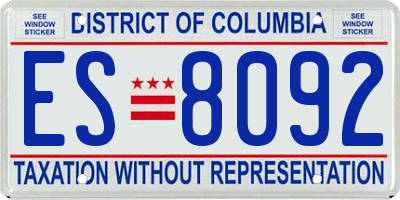 DC license plate ES8092