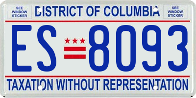 DC license plate ES8093