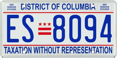 DC license plate ES8094