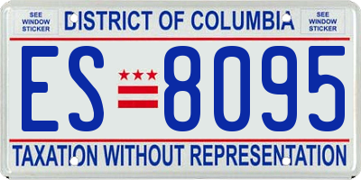 DC license plate ES8095