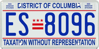 DC license plate ES8096