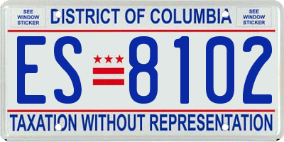 DC license plate ES8102