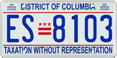 DC license plate ES8103