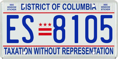DC license plate ES8105
