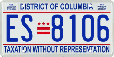 DC license plate ES8106