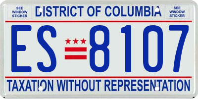 DC license plate ES8107