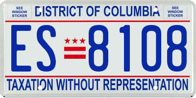 DC license plate ES8108