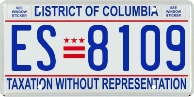 DC license plate ES8109
