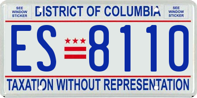 DC license plate ES8110
